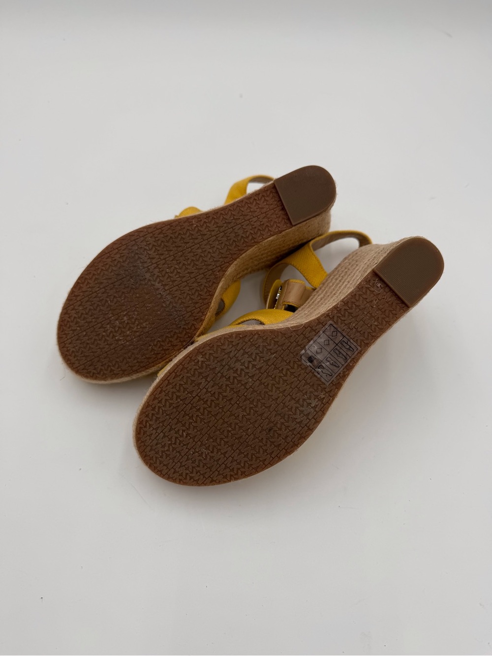 NEW Michael Kors Berkeley Mustard Yellow Espadrille Zip Up Wedge Sandals Sz 9 - Picture 6 of 6